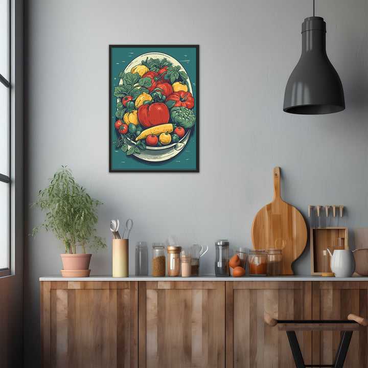 Vintage Food Art Inspired Vegetable Tapestry
