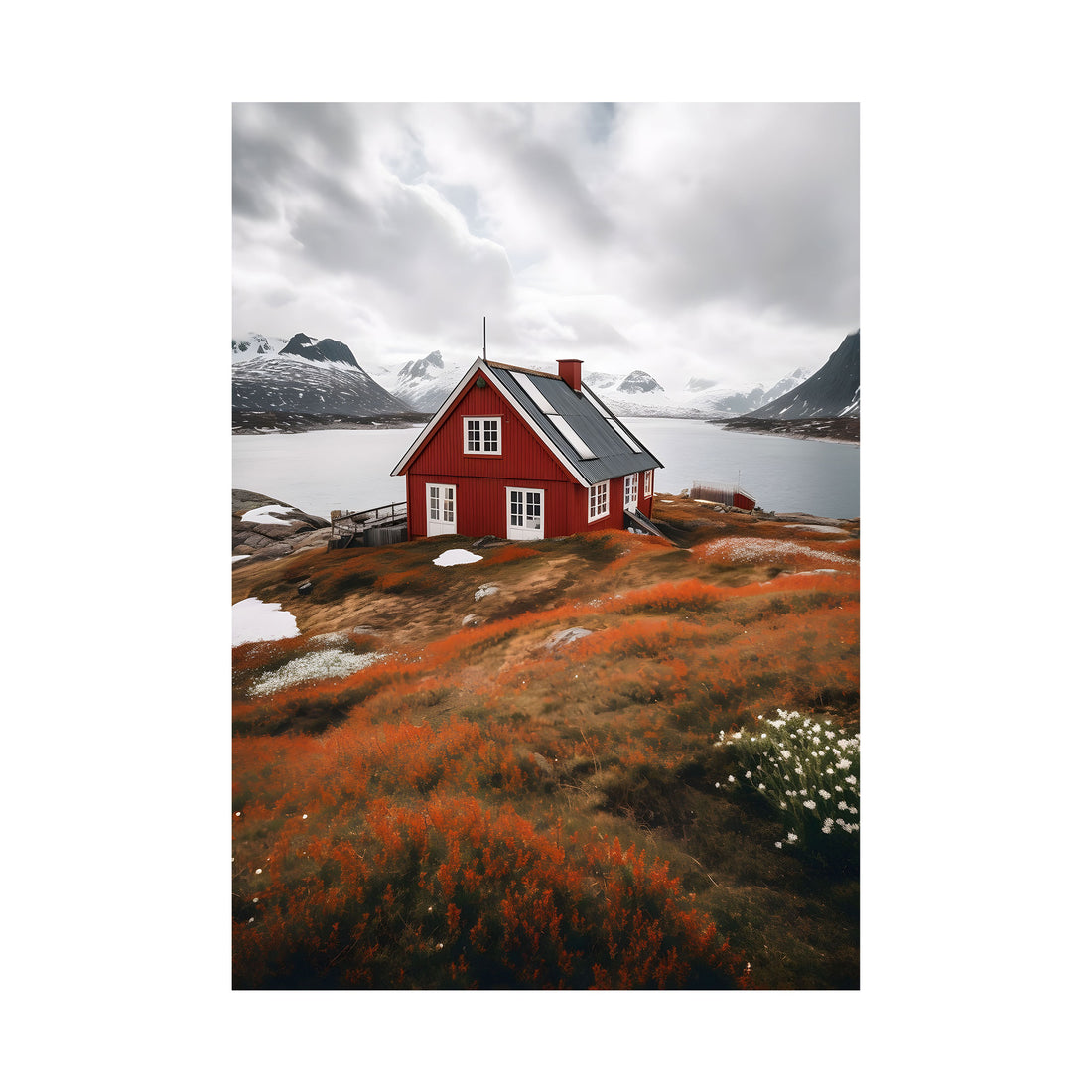 Scenic Red House in Swiss Alps