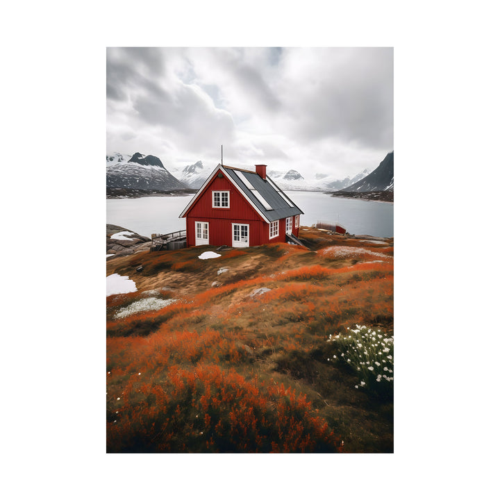 Scenic Red House in Swiss Alps