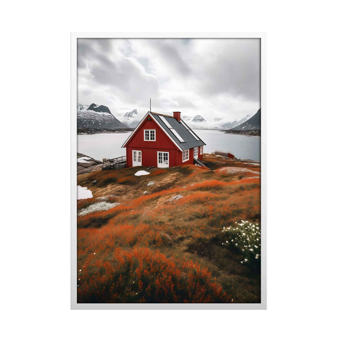 Scenic Red House in Swiss Alps